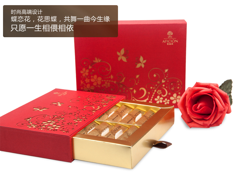 歌斐颂 蝶恋花喜糖盒(红色) 8粒装