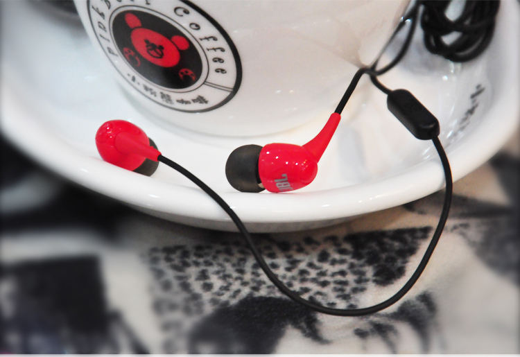 JBL T100A 立体声入耳式耳机 带麦可通话 红色